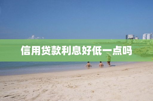 信用贷款利息好低一点吗