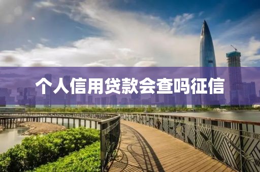 个人信用贷款会查吗征信