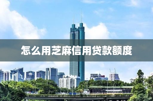 怎么用芝麻信用贷款额度
