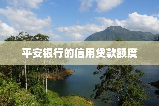 平安银行的信用贷款额度