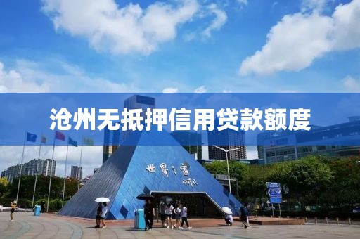 沧州无抵押信用贷款额度