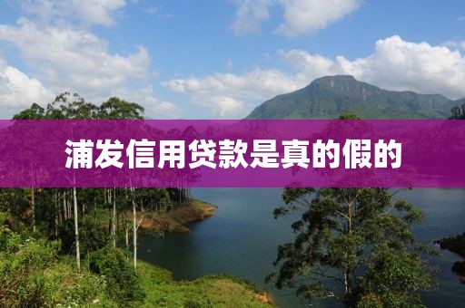 浦发信用贷款是真的假的