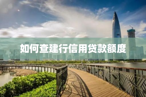 如何查建行信用贷款额度