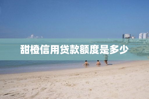 甜橙信用贷款额度是多少