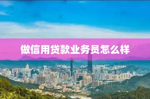 做信用贷款业务员怎么样