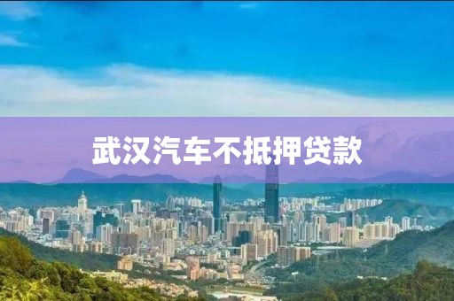 武汉汽车不抵押贷款