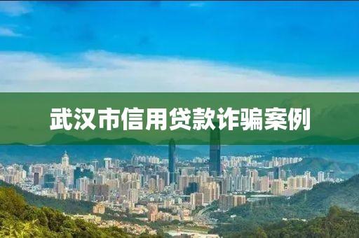 武汉市信用贷款诈骗案例