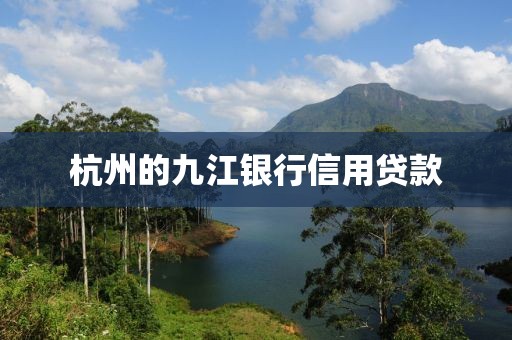 杭州的九江银行信用贷款
