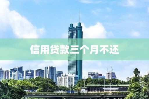 信用贷款三个月不还