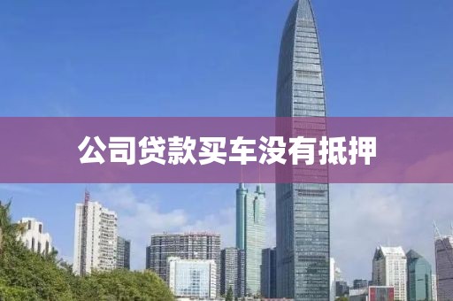 公司贷款买车没有抵押