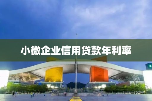 小微企业信用贷款年利率