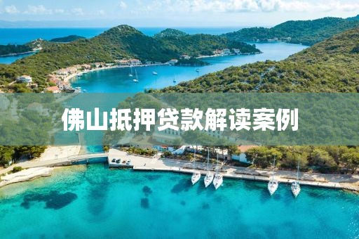 佛山抵押贷款解读案例
