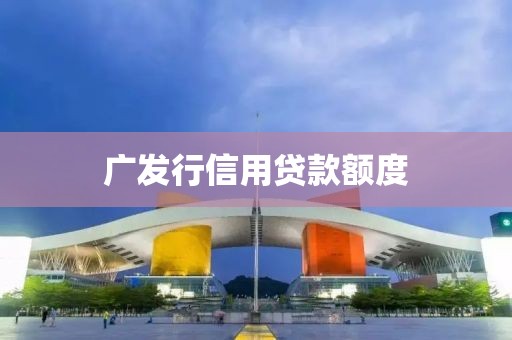 广发行信用贷款额度