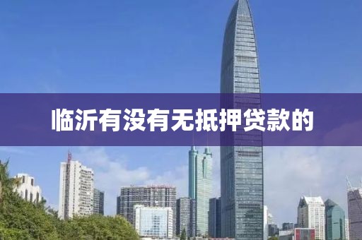 临沂有没有无抵押贷款的