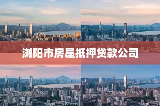 浏阳市房屋抵押贷款公司