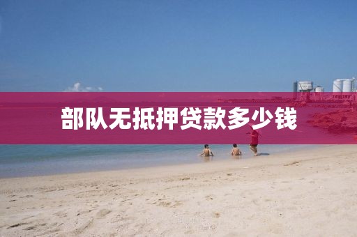 部队无抵押贷款多少钱
