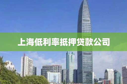 上海低利率抵押贷款公司