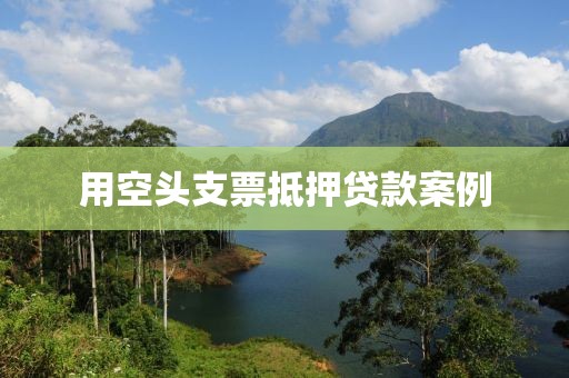 用空头支票抵押贷款案例