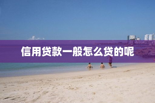 信用贷款一般怎么贷的呢