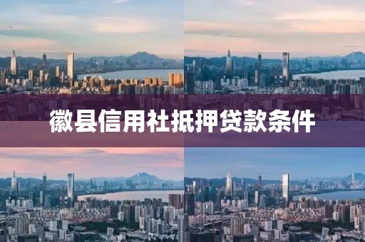 徽县信用社抵押贷款条件