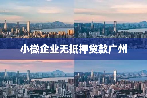 小微企业无抵押贷款广州