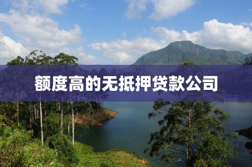 额度高的无抵押贷款公司