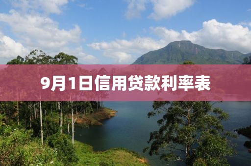 9月1日信用贷款利率表