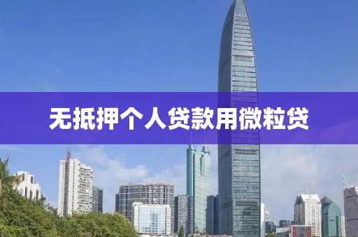无抵押个人贷款用微粒贷