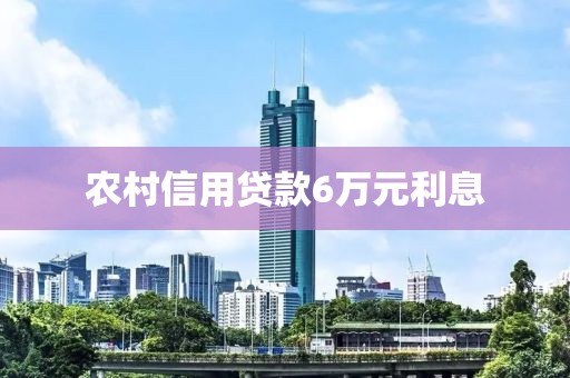 农村信用贷款6万元利息