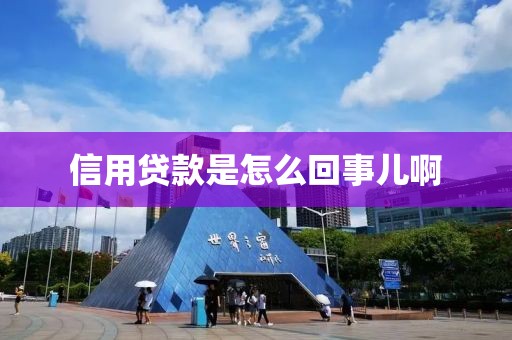 信用贷款是怎么回事儿啊