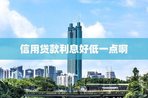 信用贷款利息好低一点啊