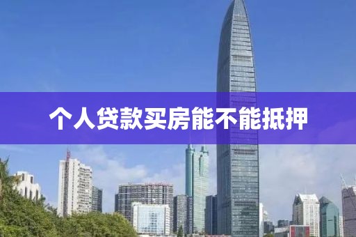 个人贷款买房能不能抵押