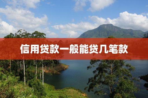 信用贷款一般能贷几笔款