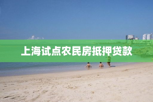 上海试点农民房抵押贷款