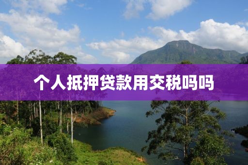 个人抵押贷款用交税吗吗
