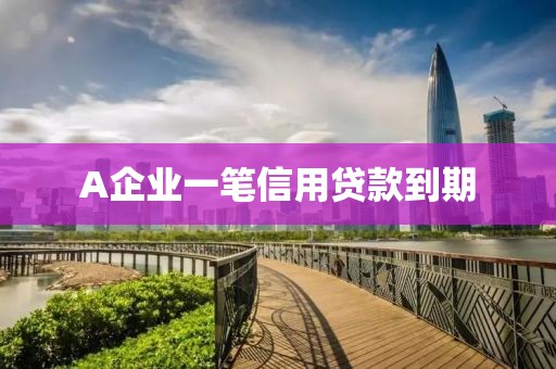 A企业一笔信用贷款到期