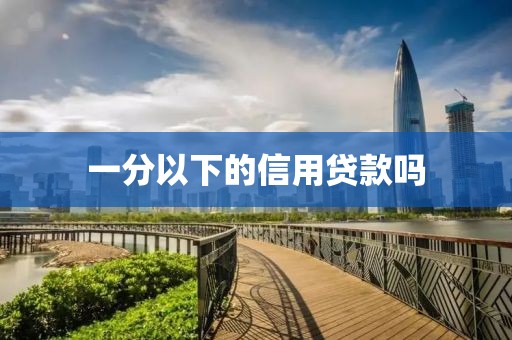 一分以下的信用贷款吗
