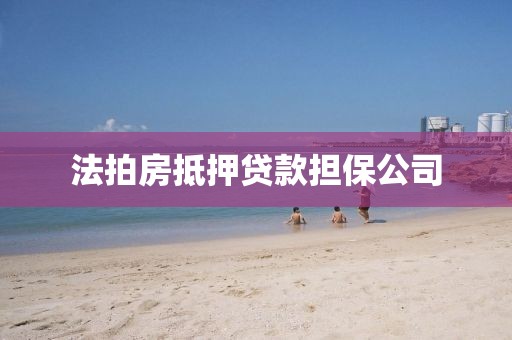 法拍房抵押贷款担保公司