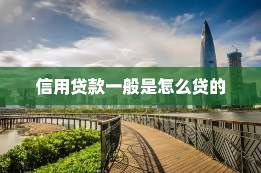信用贷款一般是怎么贷的