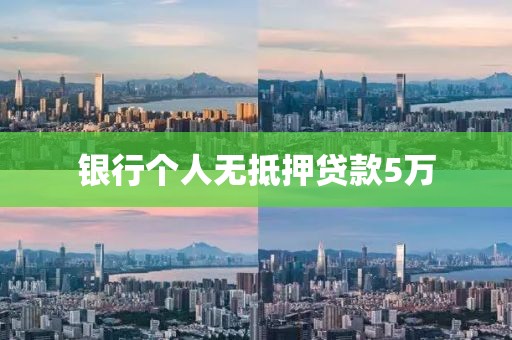 银行个人无抵押贷款5万