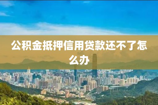 公积金抵押信用贷款还不了怎么办