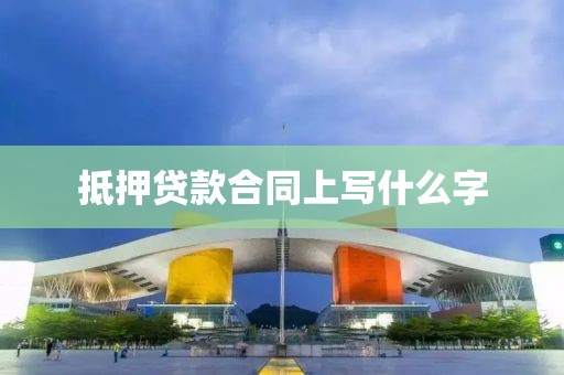 抵押贷款合同上写什么字