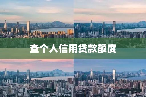 查个人信用贷款额度