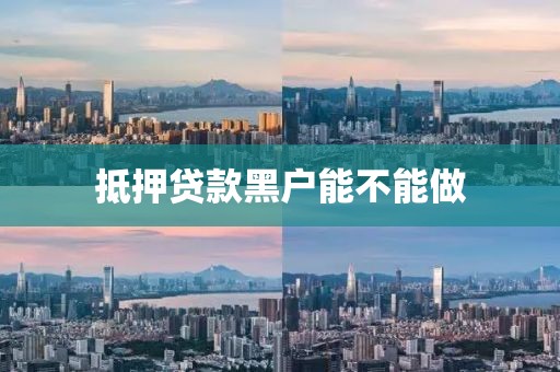 抵押贷款黑户能不能做