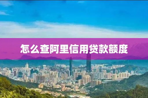 怎么查阿里信用贷款额度