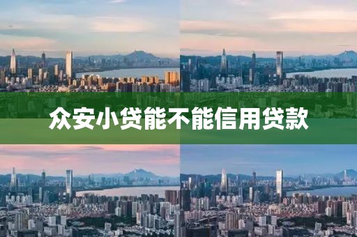 众安小贷能不能信用贷款