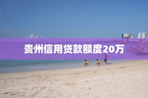 贵州信用贷款额度20万