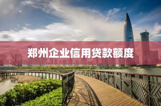 郑州企业信用贷款额度