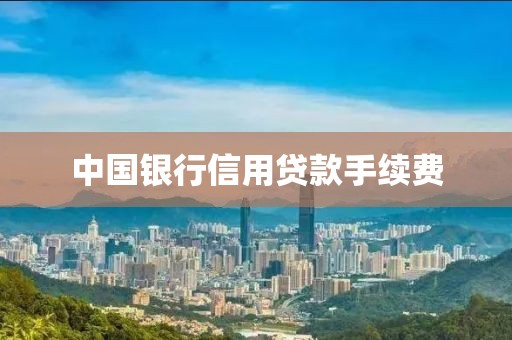 中国银行信用贷款手续费