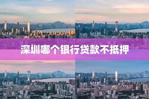 深圳哪个银行贷款不抵押